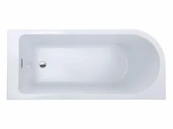 Clearance Bañera acrílica blanca de esquina, 240L, 170 x 75 x 58 cm, ángulo recto, ANIKA Bañera Rinconera