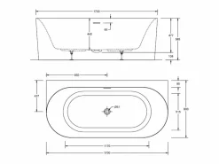 Online Bañera acrílica blanca de pared FORMA de 170 cm Blanco