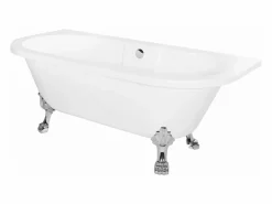 Bañera Acrílica De Pared Korfu 170Cm White + Tapón De Bañera Bañera Rinconera