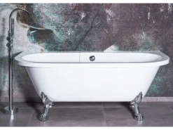 Bañera Acrílica De Pared Korfu 170Cm White + Tapón De Bañera Bañera Rinconera