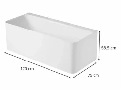 Hot Bañera acrílica de pared URBAN blanca de 170 cm Blanco