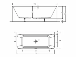 Hot Bañera acrílica de pared URBAN blanca de 170 cm Blanco
