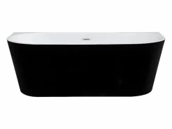 Discount Bañera acrílica negra, 245L, 170 x 75 x 58 cm, DIVINA Bañera Semi Exenta