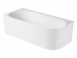 Outlet Bañera acrílica semiexenta blanca de 170 cm - Esquina izquierda FORMA Blanco