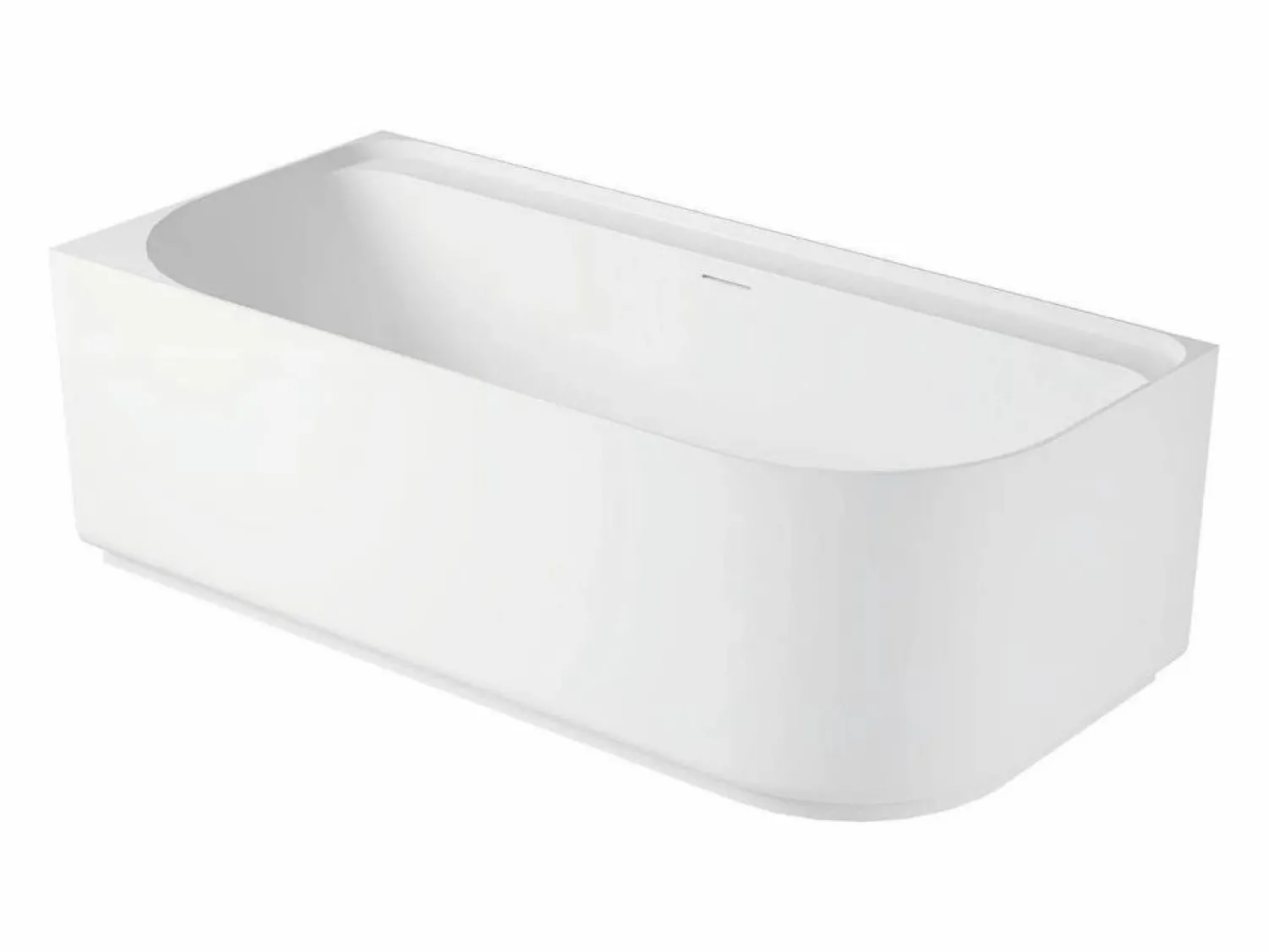 Hot Bañera acrílica semi-exenta blanca de 170 cm - Esquina izquierda EQUINOXE Blanco
