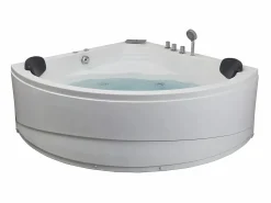 Best Bañera angular hidromasaje sistema de cascada AGLENA - 2 plazas - 350L - 150 x 150 x 60 cm Bañera De Hidromasaje|Bañera Rinconera