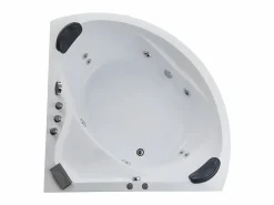 Best Bañera angular hidromasaje sistema de cascada AGLENA - 2 plazas - 350L - 150 x 150 x 60 cm Bañera De Hidromasaje|Bañera Rinconera