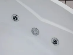 Best Bañera angular hidromasaje sistema de cascada AGLENA - 2 plazas - 350L - 150 x 150 x 60 cm Bañera De Hidromasaje|Bañera Rinconera