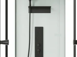 Clearance Shower & Design Bañera con ducha balneario - Negro - L150 x P75 x Alt. 215 cm - 36 jets - DARIA Negro / Blanco