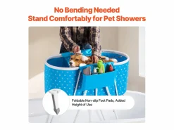Online Bañera de Aseo, SucceBuy Bañera Plegable para Perro Claro para Pequeños Animales Azul