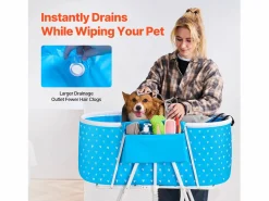 Online Bañera de Aseo, SucceBuy Bañera Plegable para Perro Claro para Pequeños Animales Azul