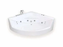 Outlet ELITESHOPPING Bañera de hidromasaje 150 x 150 cm Cromoterapia 8 jets – White Maple Blanco