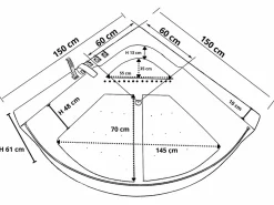 Online Bañera de hidromasaje 150 x 150 cm Cromoterapia 8 jets – Black Maple Bañera De Hidromasaje|Bañera Rinconera