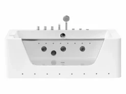 Sale Bañera de hidromasaje acristalada con leds blanca DYONA Bañera De Hidromasaje