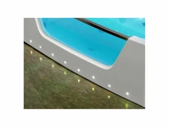 Sale Bañera de hidromasaje acristalada con leds blanca DYONA Bañera De Hidromasaje