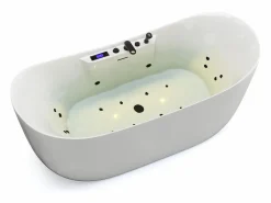 New Bañera de hidromasaje asimétrica blanca - 190 L - 180 x 80 x 74 cm - BOLAZA Bañera De Hidromasaje