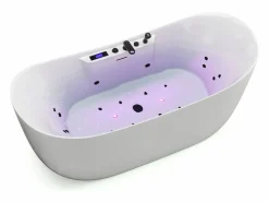 New Bañera de hidromasaje asimétrica blanca - 190 L - 180 x 80 x 74 cm - BOLAZA Bañera De Hidromasaje