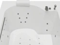 Online Shower & Design Bañera de hidromasaje blanca - 2 plazas - 450 L - 185 x 120 x 65 cm - DEFORIA Blanco