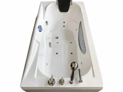 New ELITESHOPPING Bañera de hidromasaje blanca 170 X 90 cm 11 jets - Freesia Blanco