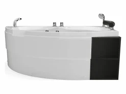 Hot Bañera de hidromasaje blanca, 1 plaza, Ancho 150 x A56 x Prof. 100 cm, ángulo derecho, LUANA Bañera De Hidromasaje|Bañera Rinconera