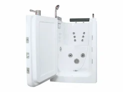 Shower & Design Bañera de hidromasaje con puerta - 1 plaza - 220L - 101,5 x 69 x 99 cm - BARUVA