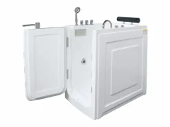 Shower & Design Bañera de hidromasaje con puerta - 1 plaza - 220L - 101,5 x 69 x 99 cm - BARUVA