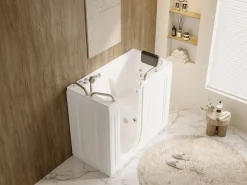 Bañera de hidromasaje con puerta - 1 plaza - 355L - 134,5 x 67,3 x 106 cm - BURAM Bañera De Hidromasaje