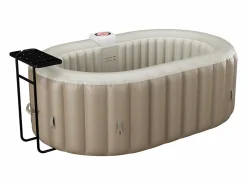 Best VOGUE SPA Bañera de hidromasaje hinchable ovalado 2 plazas, Ancho 190 x Prof. 120 x Alt. 65 cm, 90 chorros de aire, gris , B-LUCKY Topo