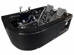 Hot ELITESHOPPING Bañera de hidromasaje negra 170 X 115 cm para 2 personas 15 jets - Black Dahlia Negro