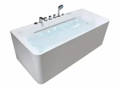 Shower & Design Bañera de hidromasaje semi-exenta , 1 plaza, 170 x 58.3 x Prof. 74 cm, KIRANA
