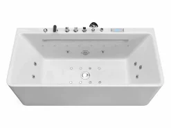 Shower & Design Bañera de hidromasaje semi-exenta , 1 plaza, 170 x 58.3 x Prof. 74 cm, KIRANA