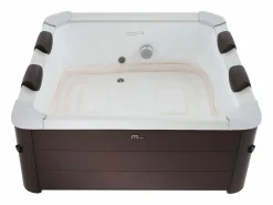 Clearance Mspa Bañera de hidromasaje semirrígida 6 plazas marrón, 120 jets, Ancho 160 x Prof. 160 x Alt. 65 cm, MAKEMO de Marru00f3n