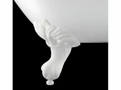 Best ROGIER & MOTHES Bañera de Hierro PLYMOUTH blanca 153 cm Patas CROMADAS Blanco / Plateado