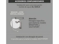 Hot Bañera de Hierro SOUTHPORT negra 180 cm Bañera Con Patas