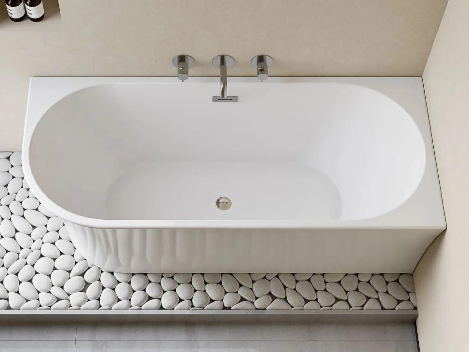Shower & Design Bañera de ángulo derecho - 201 L - 150 x 75 x 59 cm - - Acrílico - PONTICOLA Blanco
