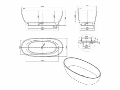 Best Bañera exenta - 292L - 160 x 72 x 56 cm - - Resina - SPAVO Bañera Exenta