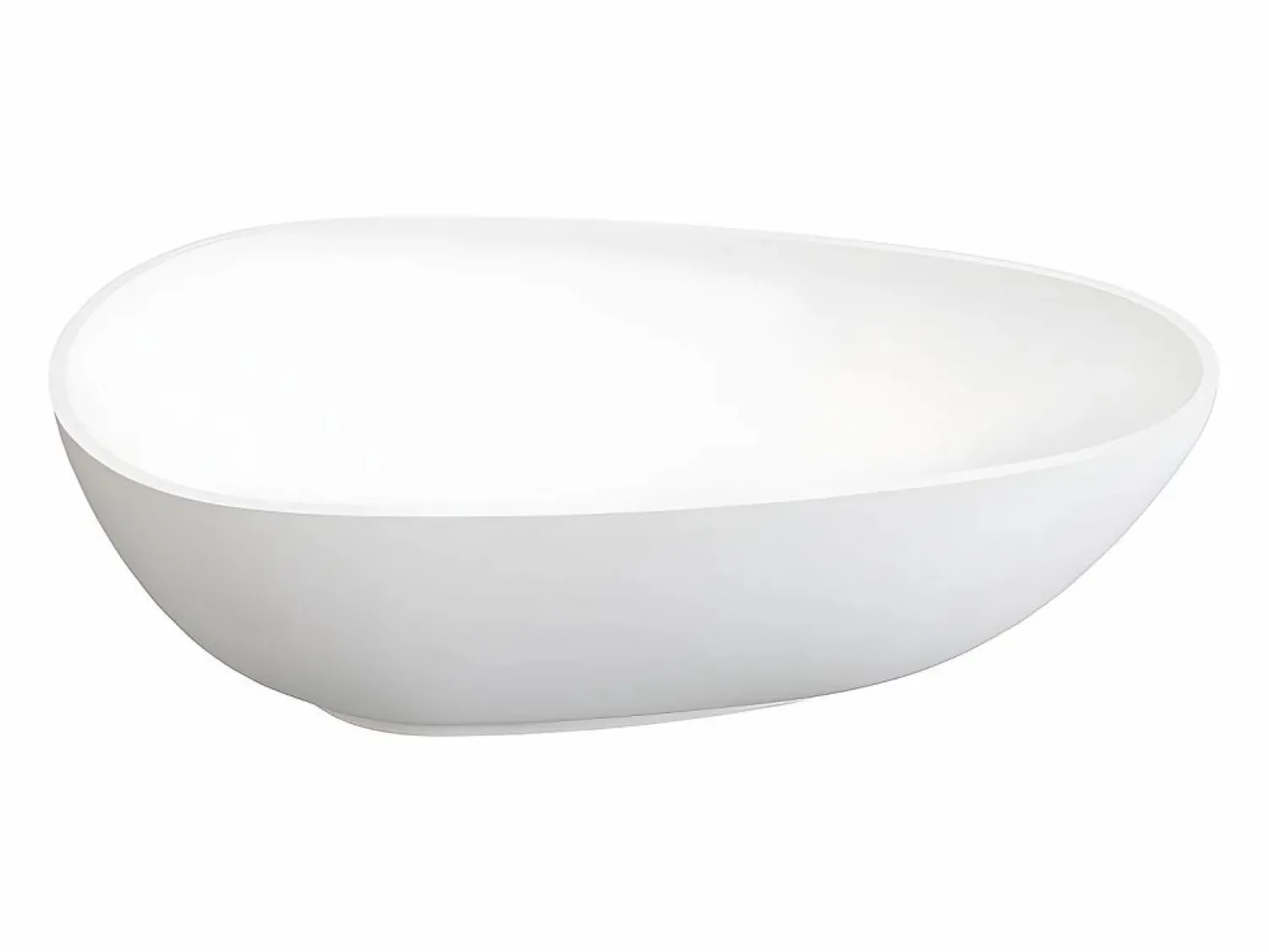 Online Bañera exenta asimétrica blanca - 268 L - 172 x 83 x 53 cm - Solide superficie - FENICE Bañera Exenta