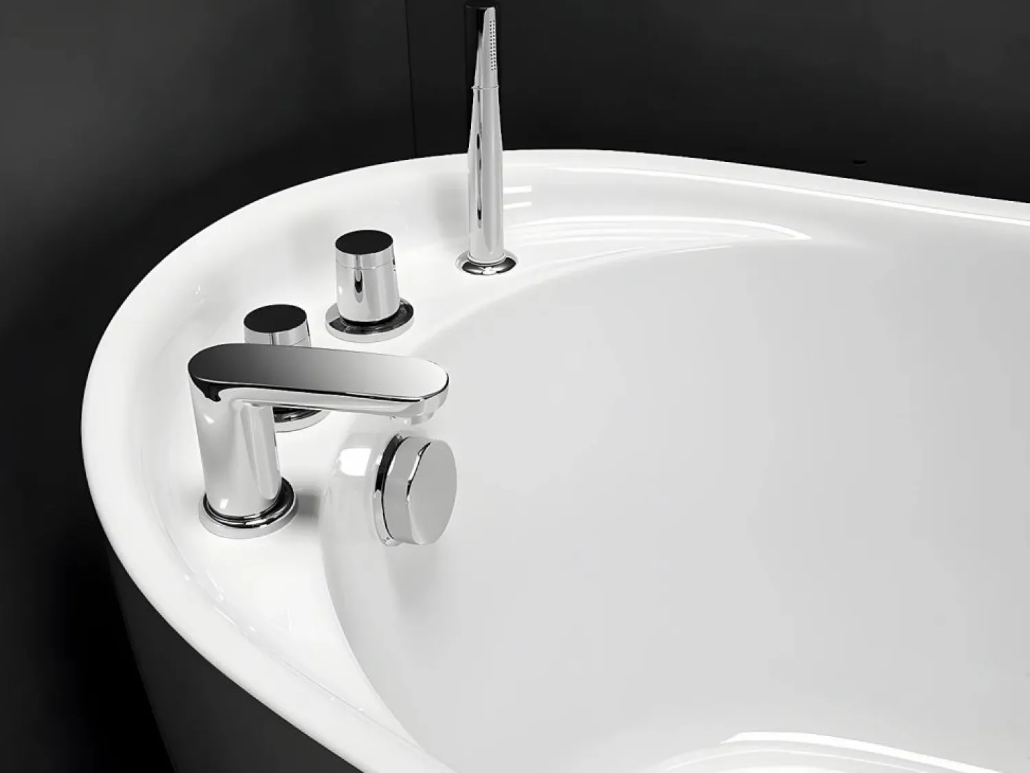 Shower & Design Bañera exenta blanca - 1 plaza - 181 L - Ancho 150 x Prof. 75 x Alt. 70 cm - NATALIA