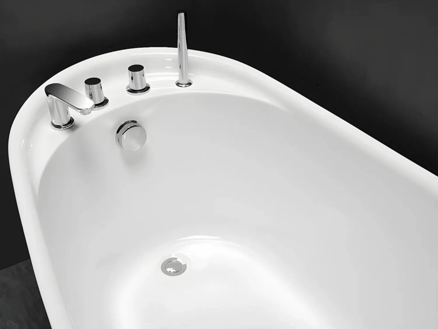 Shower & Design Bañera exenta blanca - 1 plaza - 181 L - Ancho 150 x Prof. 75 x Alt. 70 cm - NATALIA