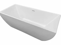 New Bañera exenta blanca 170 X 75 cm + Grifería columna - Destiny Bañera Exenta