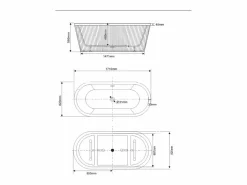 STANO Bañera exenta CORBIN 150 cm