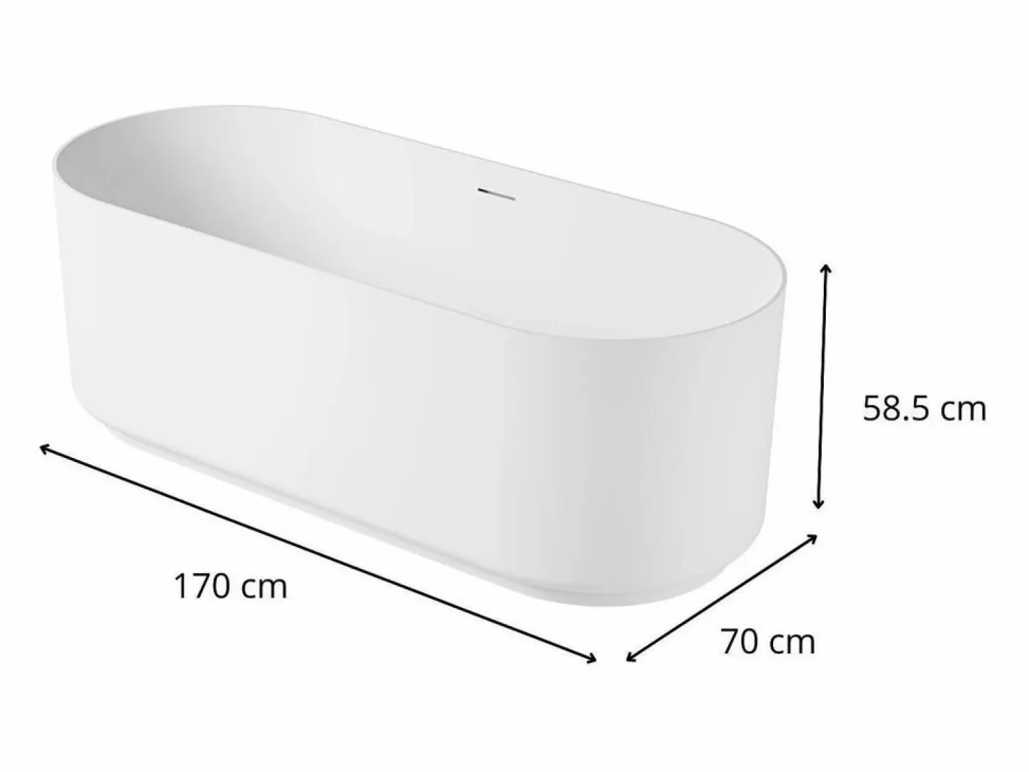 Online Bañera exenta de acrílico NAÏA de 170 cm Bañera Exenta