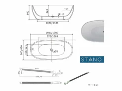 STANO Bañera exenta DENVER 170 cm