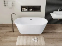 Shower & Design Bañera exenta design blanca, acrílico, 150 x 70 x 58 cm, TWIGGY