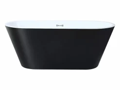 Shower & Design Bañera exenta design negra, acrílico, 150 x 70 x 58 cm, TWIGGY