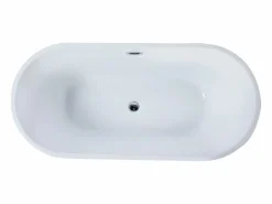 Shower & Design Bañera exenta design negra, acrílico, 150 x 70 x 58 cm, TWIGGY