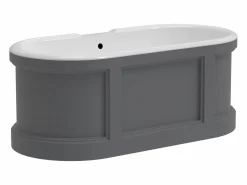 Clearance Bañera exenta estilo rústico chic, color mate, 161L, 152 x 74 x 60 cm, CAVASO Bañera Exenta