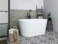 Shower & Design Bañera exenta ovalada - 180 L - 130 x 71 x 58 cm - - Acrílico - APOGON