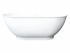 Shower & Design Bañera exenta ovalada blanca en acrílico, 210 L, 150 x 74 x 57 cm, MOBULA