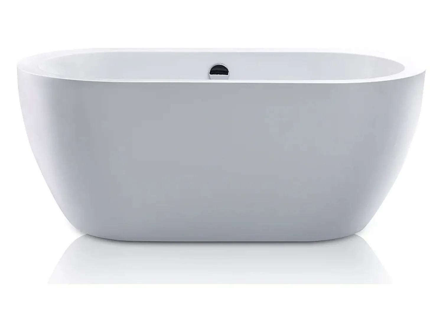Shower & Design Bañera exenta ovalada blanca en isla, 178L, 150 x 75 x 58 cm, ADRINA